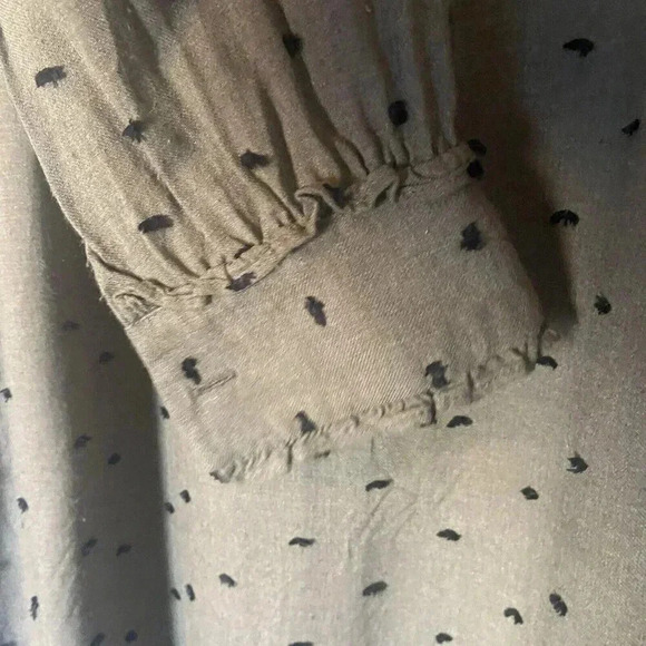 Zara Mini Tunic Dolman Dress Boho Green Pullover Long Sleeve Size M Medium Twee - Picture 4 of 13